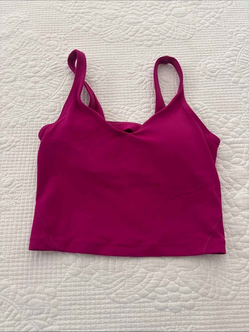 lululemon magenta cropped workout tank